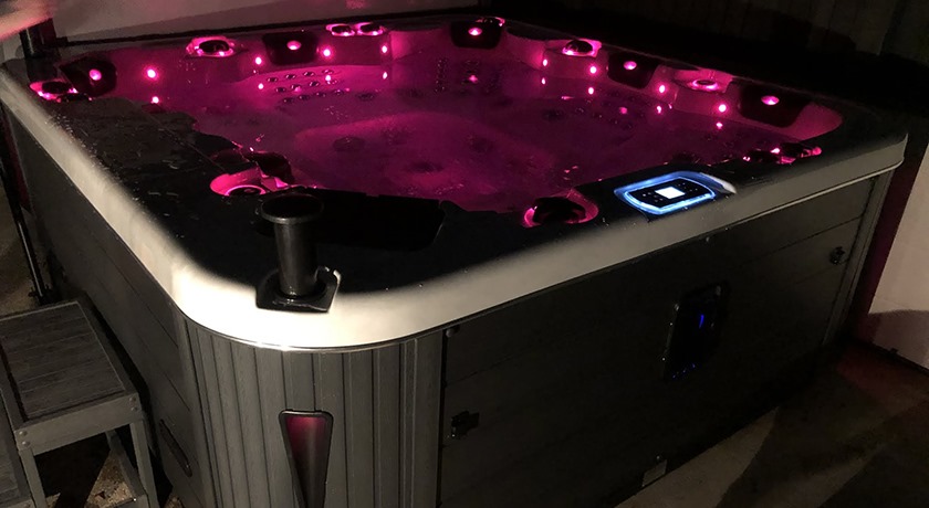 Illuminated hot tub spa