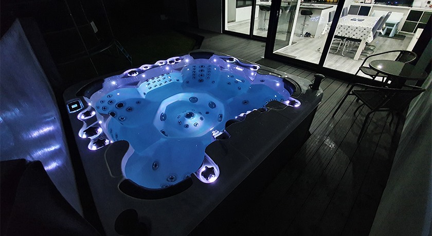 Hot tub at night