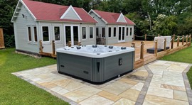 Hot tub on patio