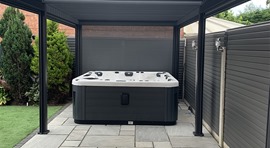 Hot tub under veranda