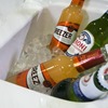 Hot tub cooler with drinks