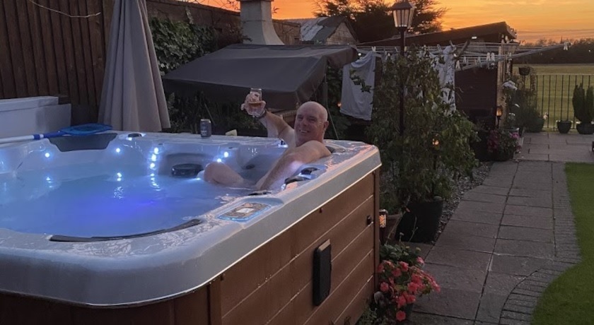 Man in hot tub